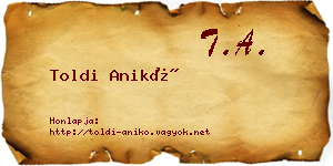 Toldi Anikó névjegykártya