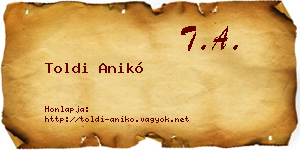 Toldi Anikó névjegykártya